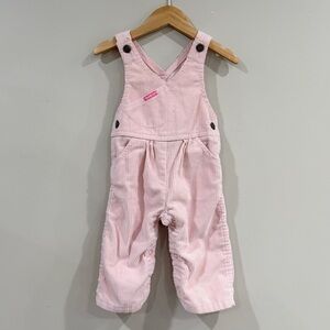 Vintage OshKosh B’Gosh Pink Corduroy Overalls Baby 12M USA Made